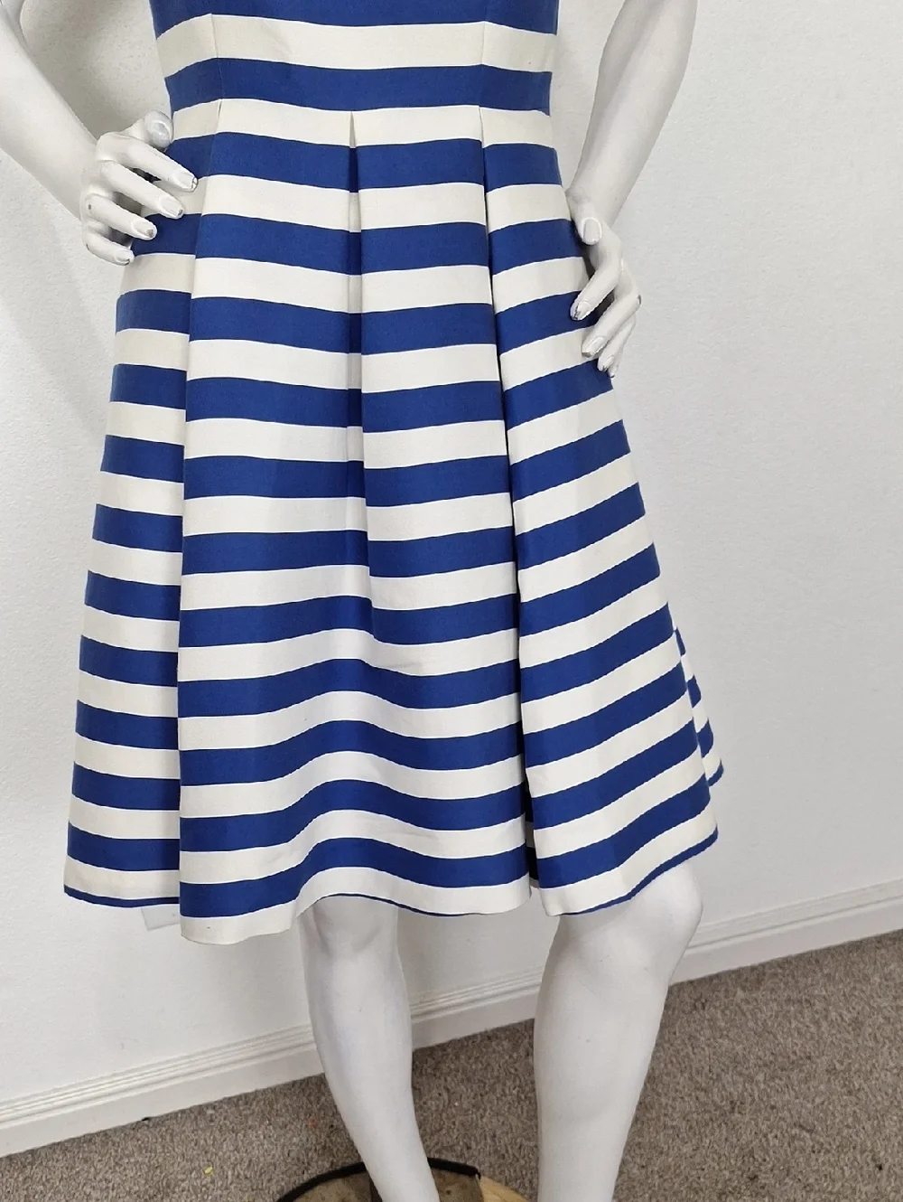 Kate Spade Blue White Mariella Striped Business Casual Fit & Flare Dress Size 4